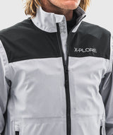 Detail view of the Open Ocean Speed Jacket in grey